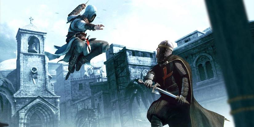 Assassin's Creed Altair leaping on enemy