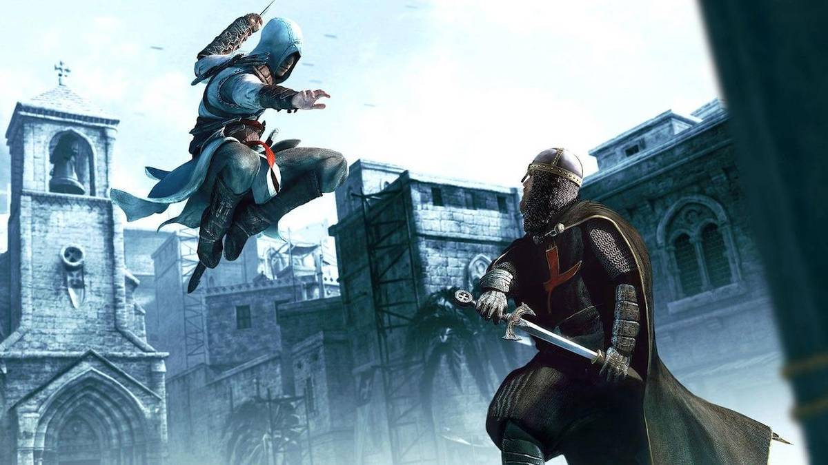 Assassin's Creed Altair leaping on enemy