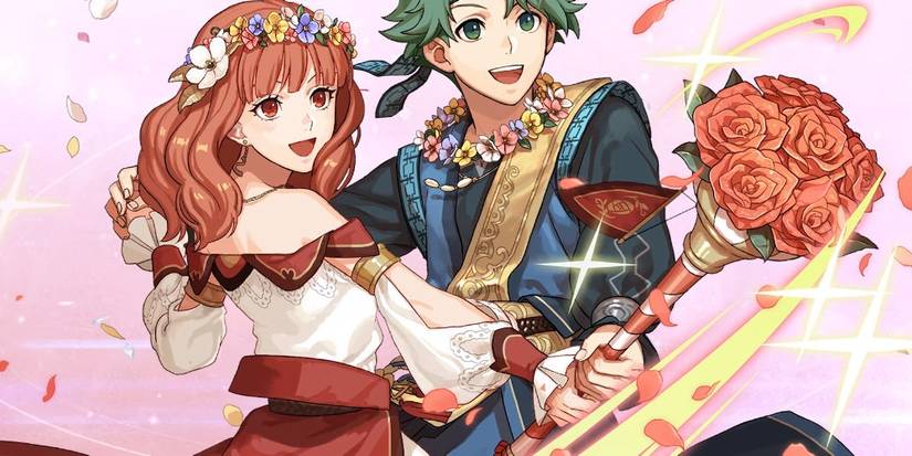 Al and Celica dancing in Fire Emblem Heroes