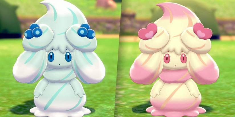 the cute fairy pokemon with two of its forms, one blue and one pink