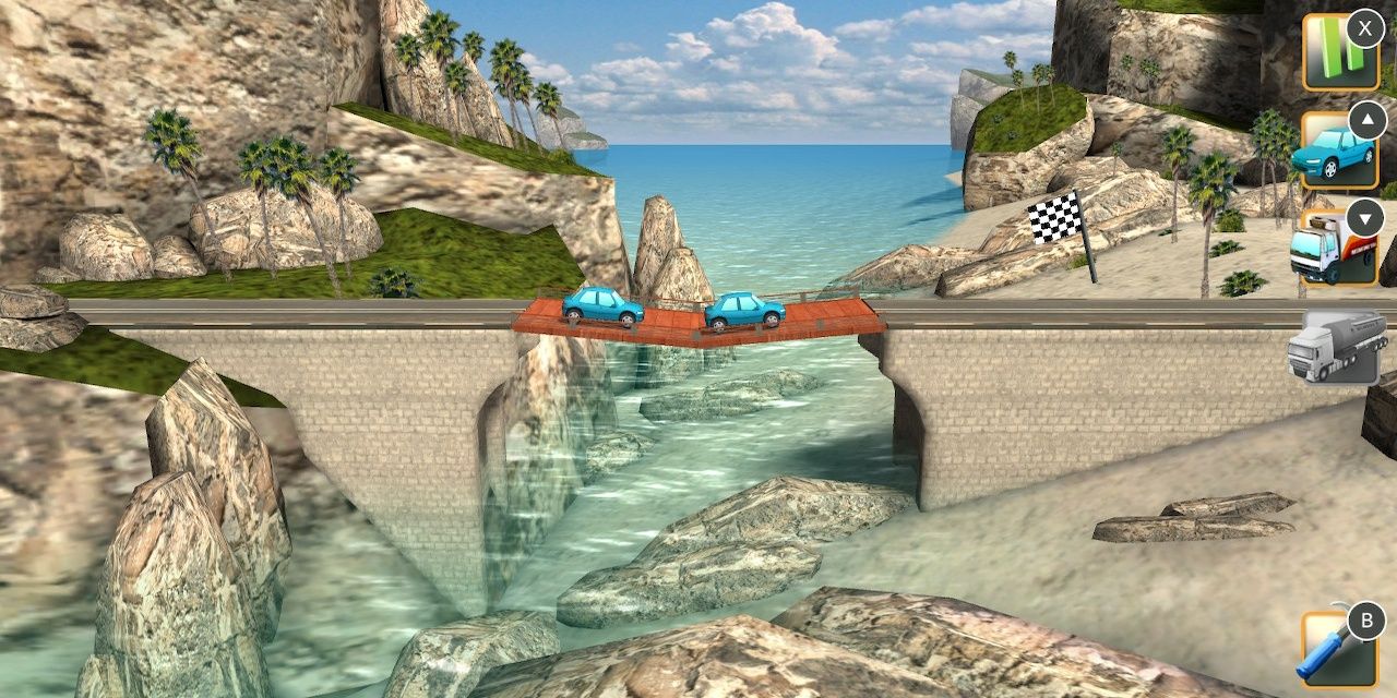 A simple bridge in Bridge Constructor: Ultimate Edition