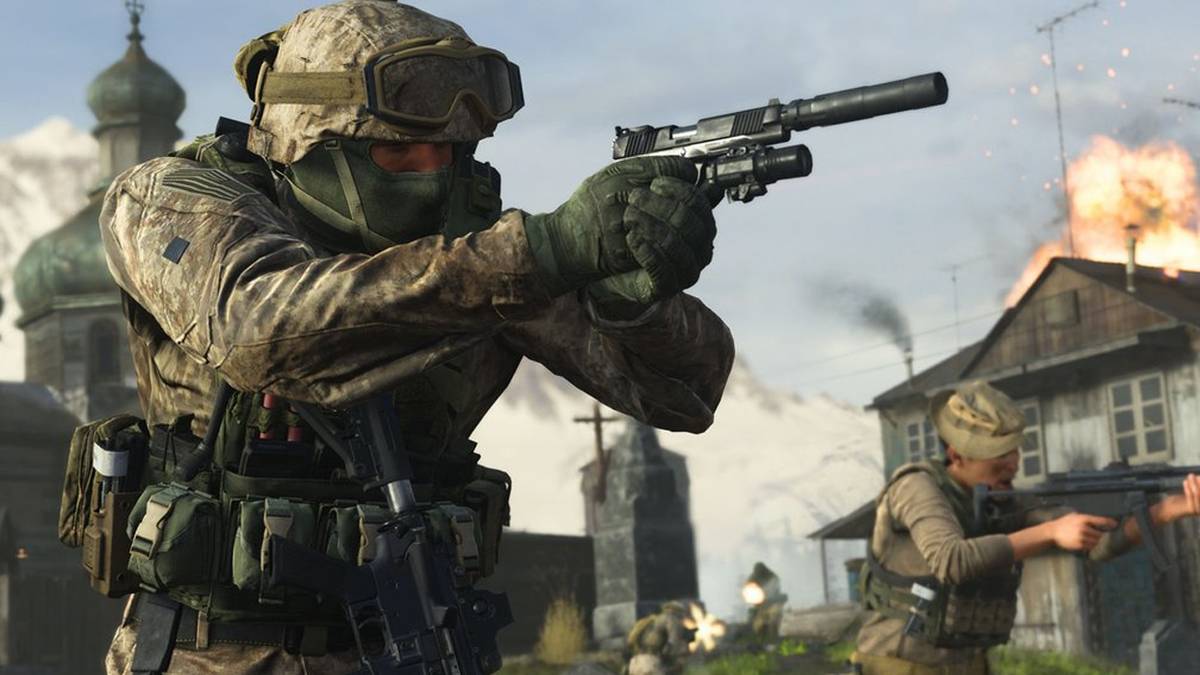 Soldier holding pistol