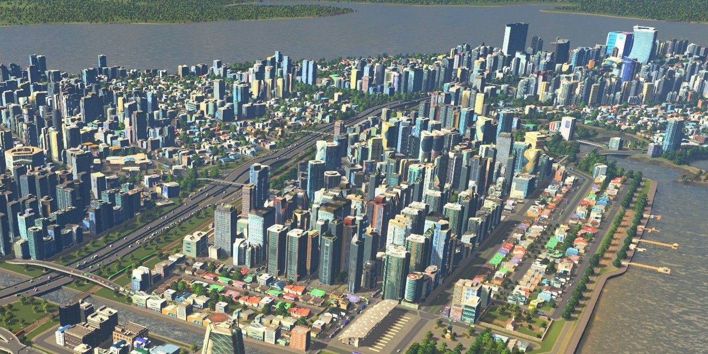 City Skylines Вид сверху Городские строительные игры 