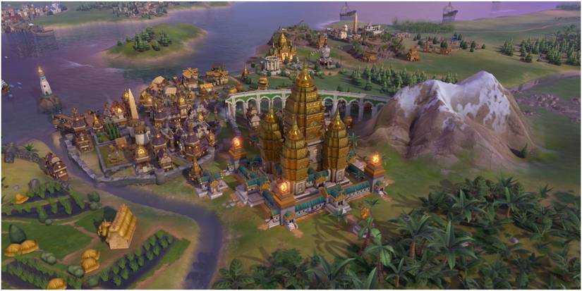 Civilization 6 Major Khmer City Next To A River