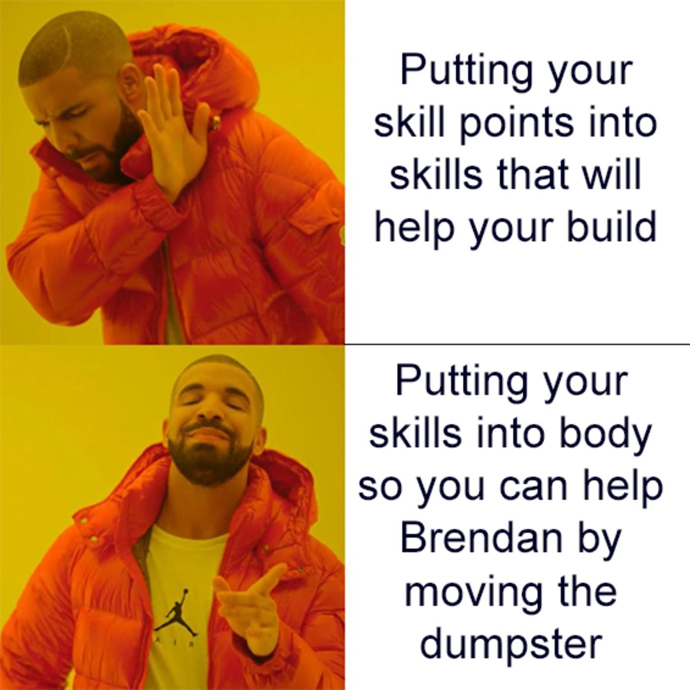 Cyberpunk 2077 drake format brendan meme