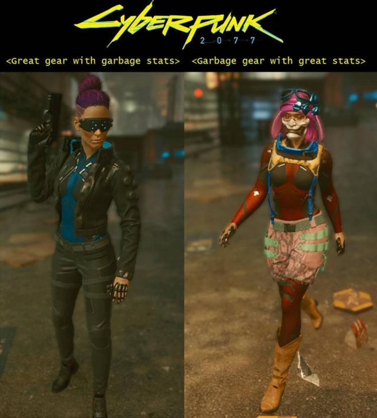 Cyberpunk 2077 funny gear meme