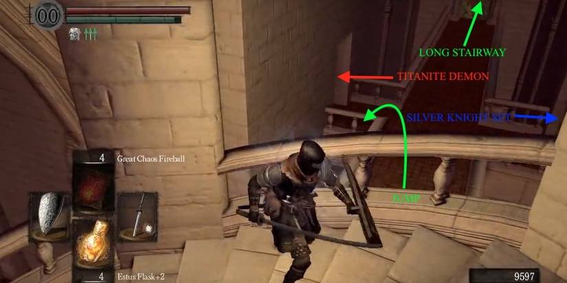 Dark Souls Anor Londo Stairs Jump Skip