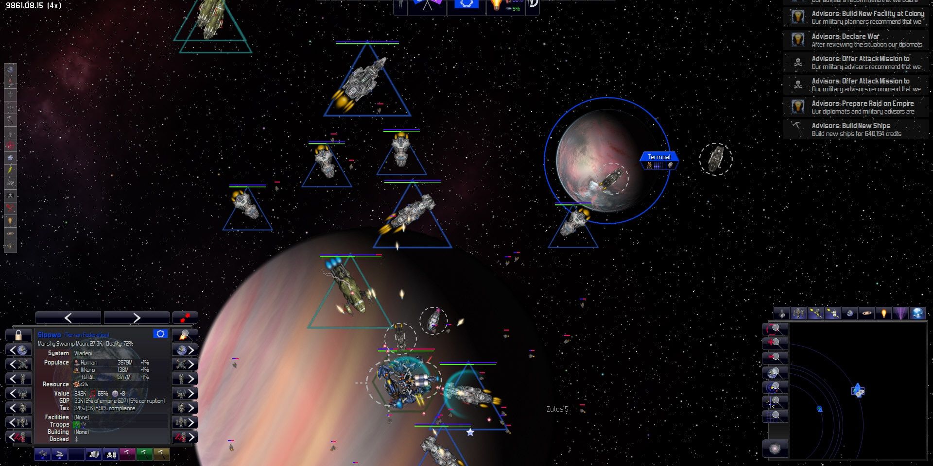 Distant Worlds Universe Cropped player UI with planets and ships