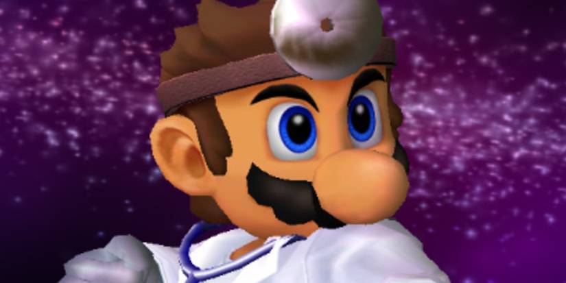 Dr. Mario up close with dark background