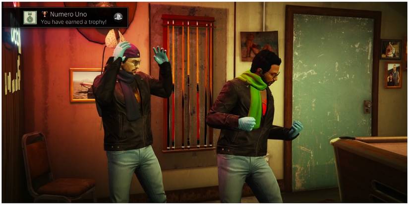 Celebrating after winning a mini game