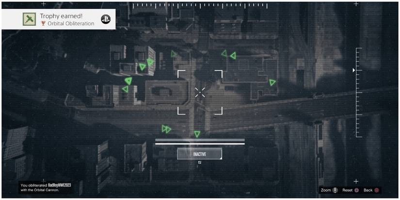 Blowing up a player using the orbital cannon