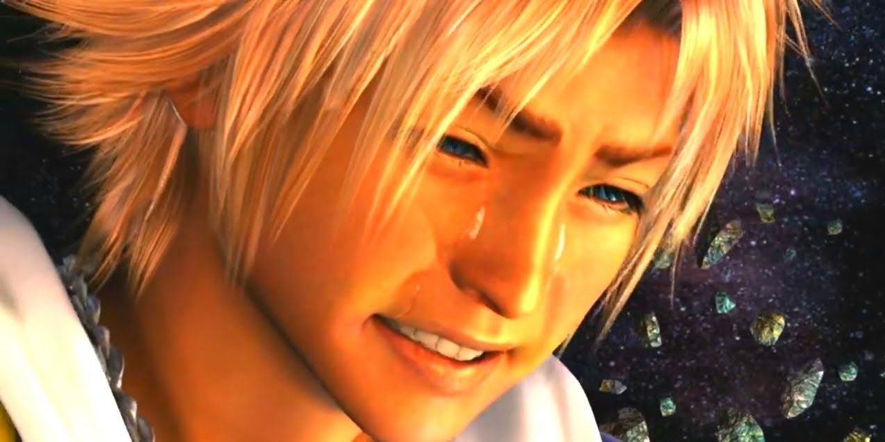 Tidus crying in Final Fantasy X