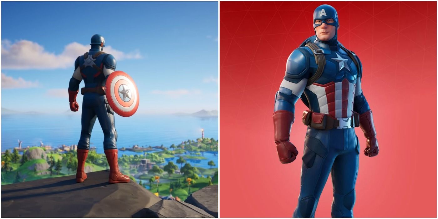 images of Captain America skin from Fortnite