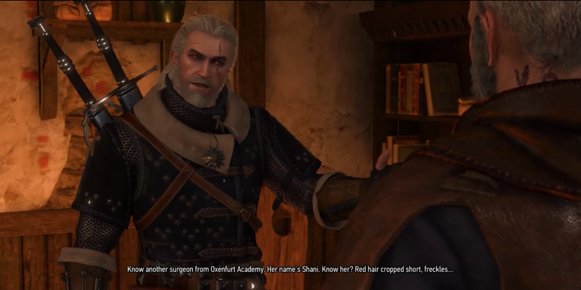 Garalt inquring about Shani in the Witcher 3 - Hearts of Stone Expansion