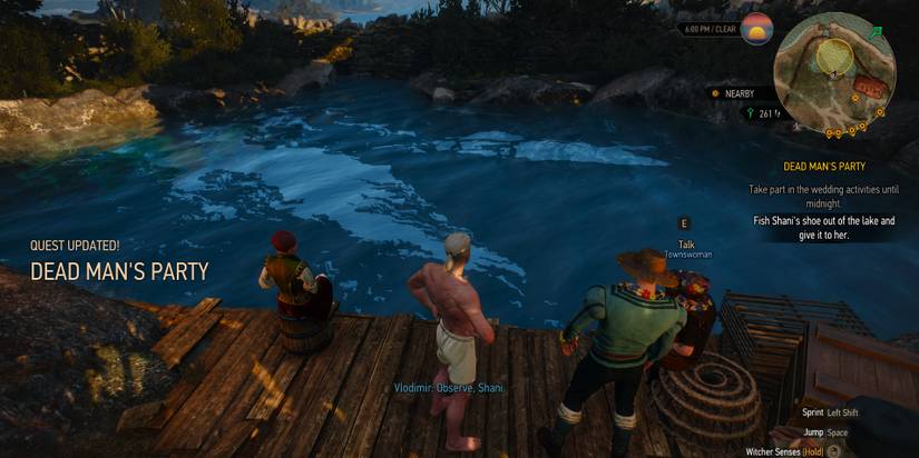 Geralt Diving for Shoes in the Witcher 3 - Hearts of Stone Expansion