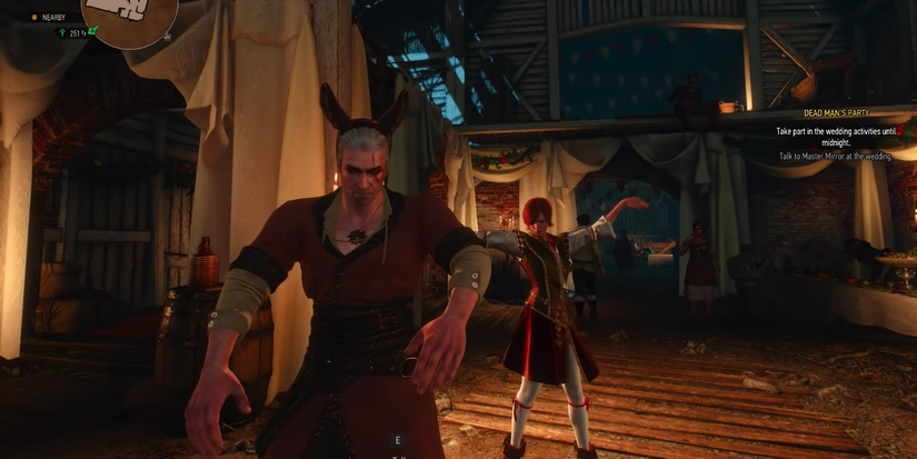 Geralt and Shani Dancing in The Witcher 3 Wild Hunt Hearts of Stone Expansion