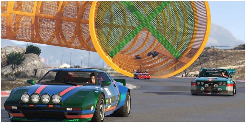 Players racing through tubes