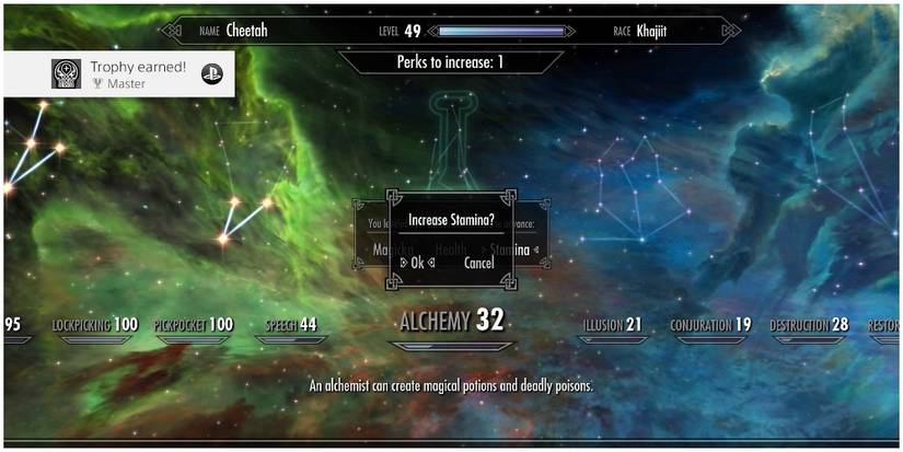 menu with lots of stars.