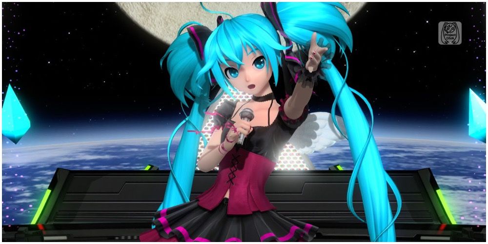 A Vocaloid singing in the game