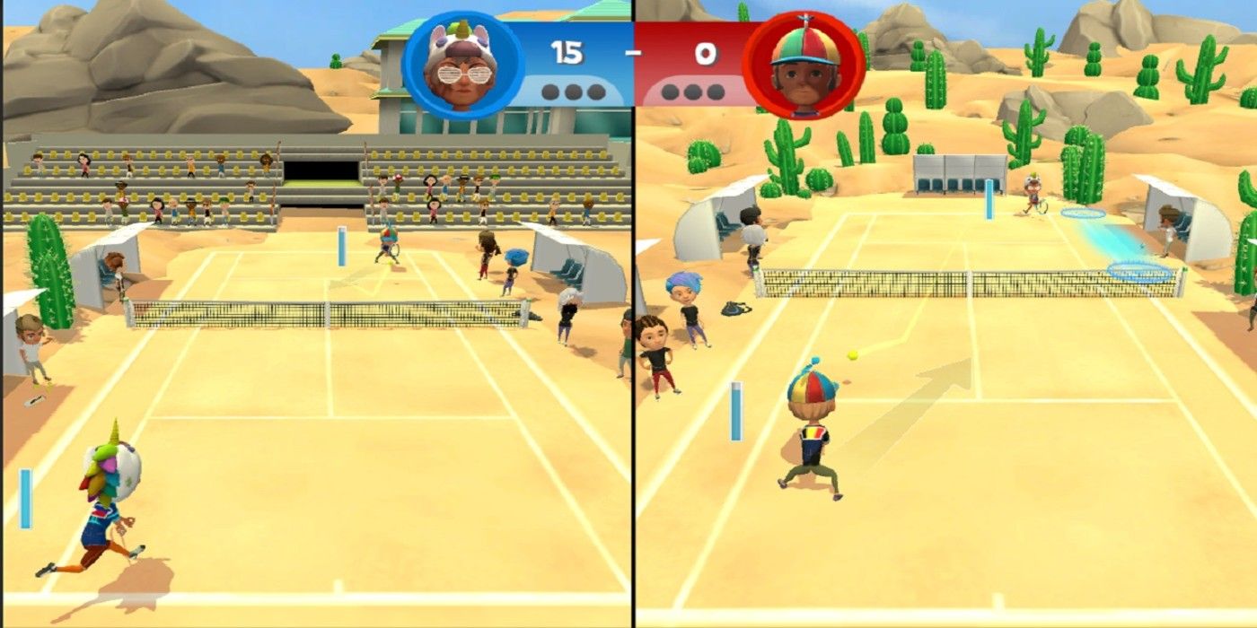 Instant Sports Summer Games multiplayer tennis gameplay