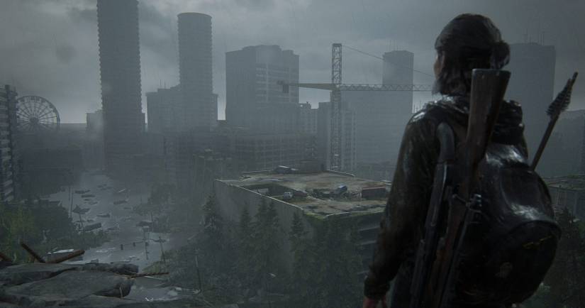 Last of Us Part II ellie looking over seattle