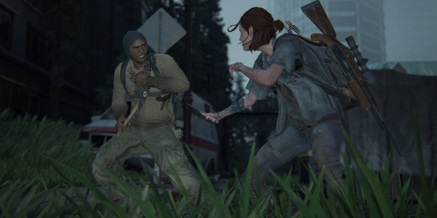 Last of us Part II ellie attacking wolf