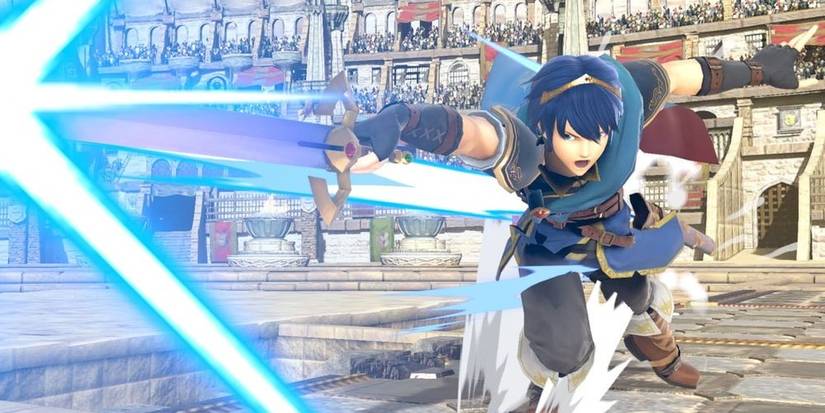 Marth attacking in Super Smash Bros. Ultimate