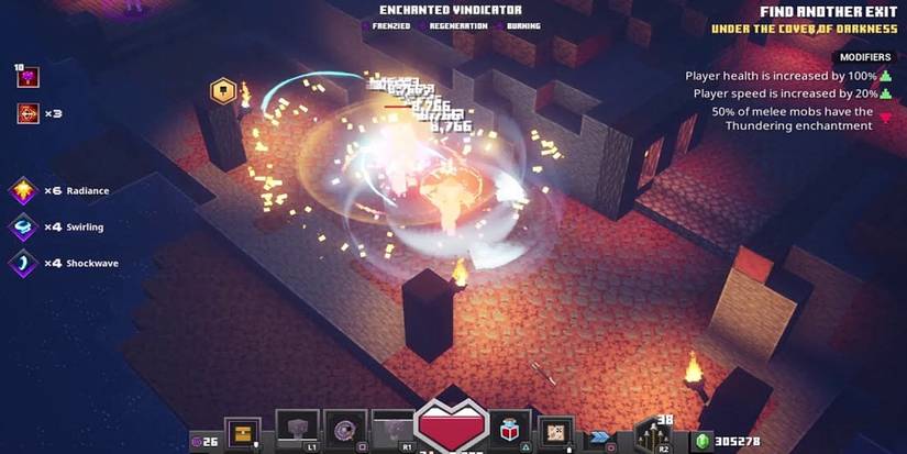 Minecraft Dungeons Frenzied armor enchantment usage