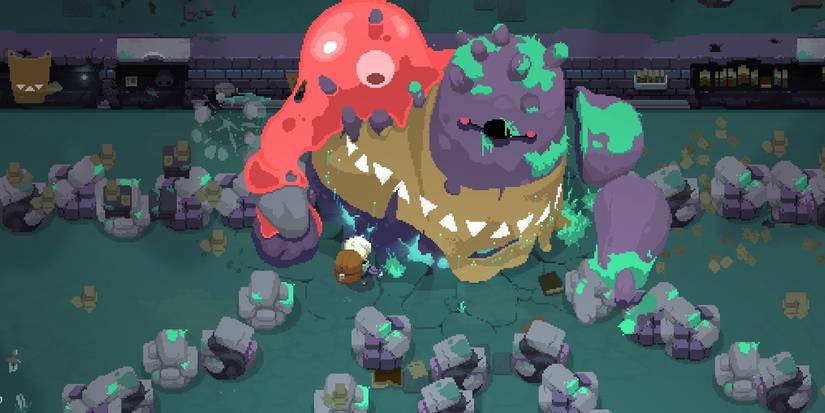Moonlighter Dungeon fighting giant golem boss