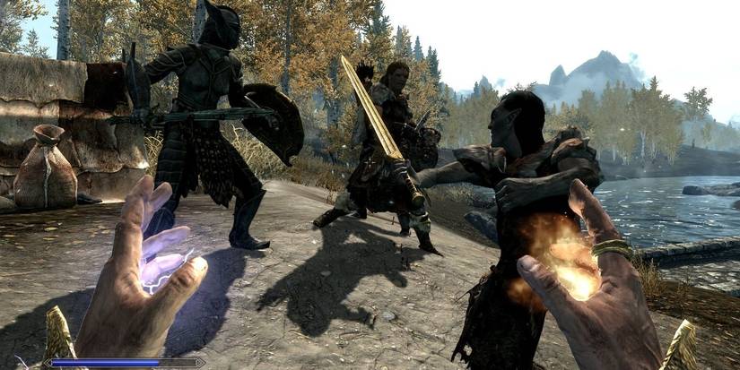 Skyrim Group in Combat