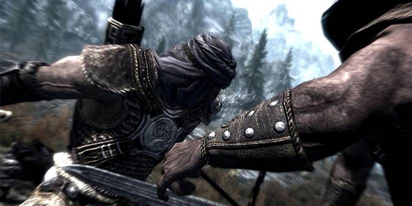 A fight in Skyrim