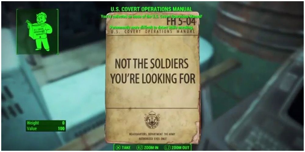 An army magazine with a Star Wars reference in Fallout 4