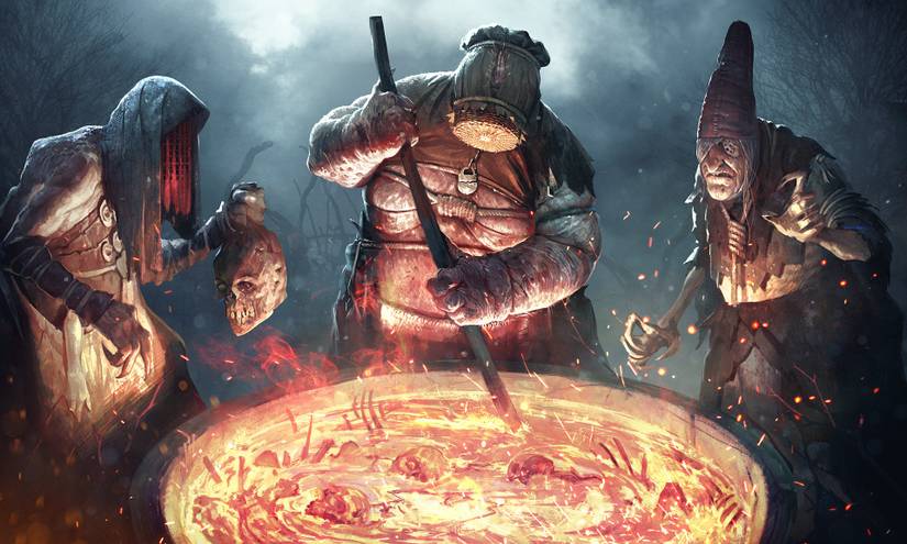 The Crones were pretty scary in the Witcher 3