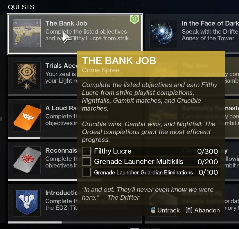 The Quest List to get the Witherhoard Catalyst