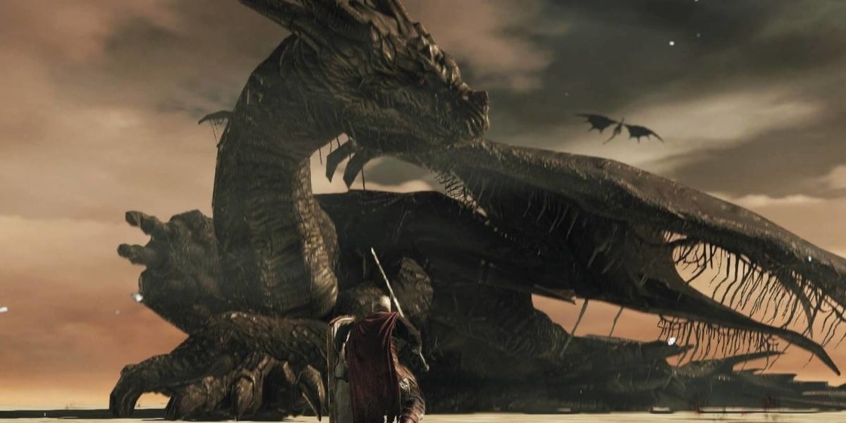 Dark souls 2 fighting the ancient dragon