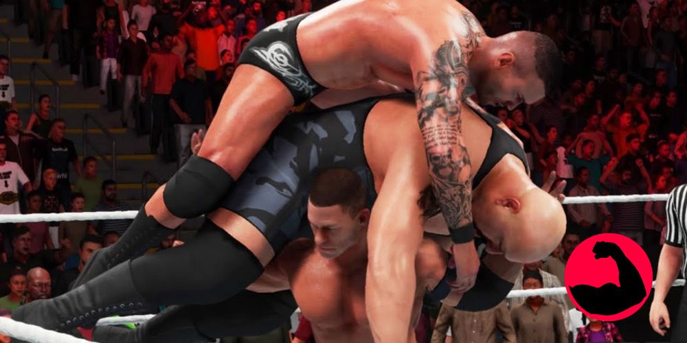 WWE-2K-Adrenaline-Buff-Payback-John Cena Lifting Randy Orton and Big Show