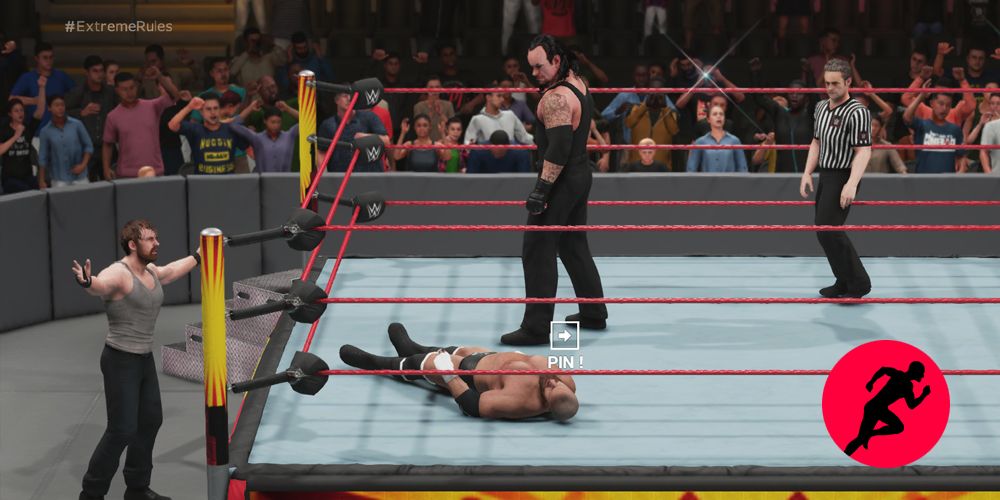 WWE-2K-Run-In-Payback Dean Ambrose Interferes on Undertaker vs Triple H