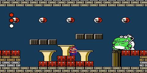 Mario fighting King Wart in Super Mario Bros. 2
