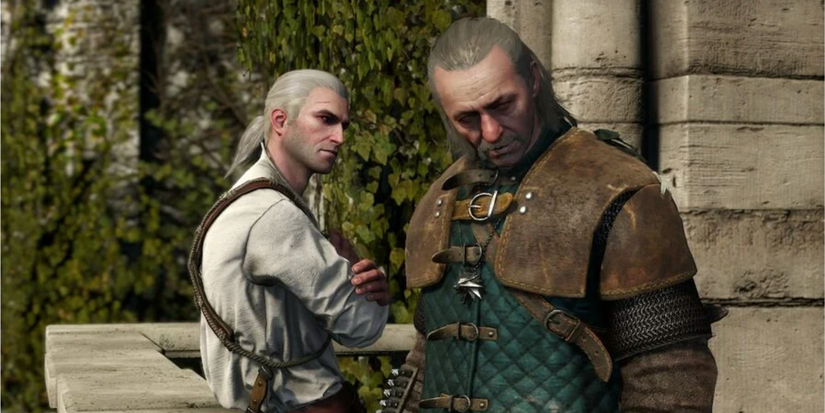 Vesemir and Geralt in The Witcher 3