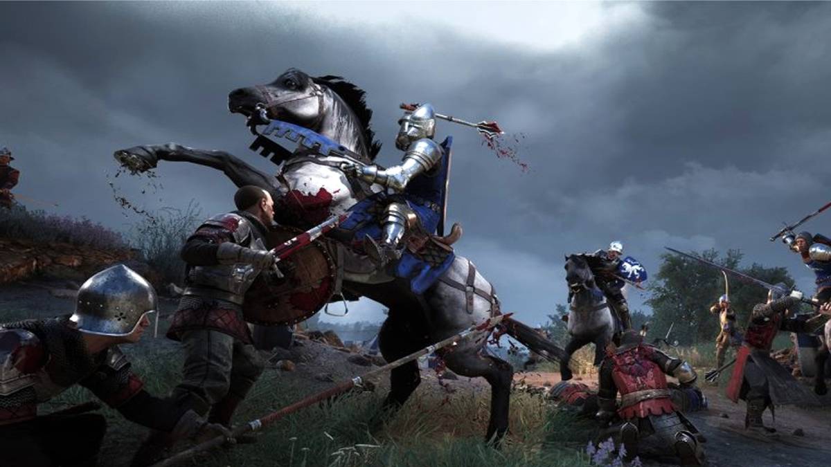 knight on horseback in battle