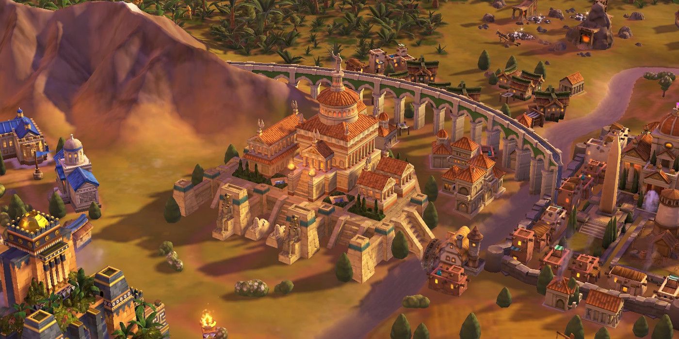 Civilization 6 The Great Library Next To An Aqueduct
