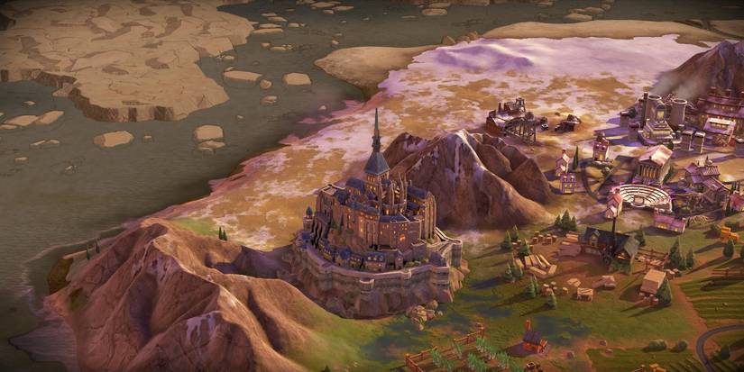 Civilization 6 Mont St. Michel Built Next To The Mountains
