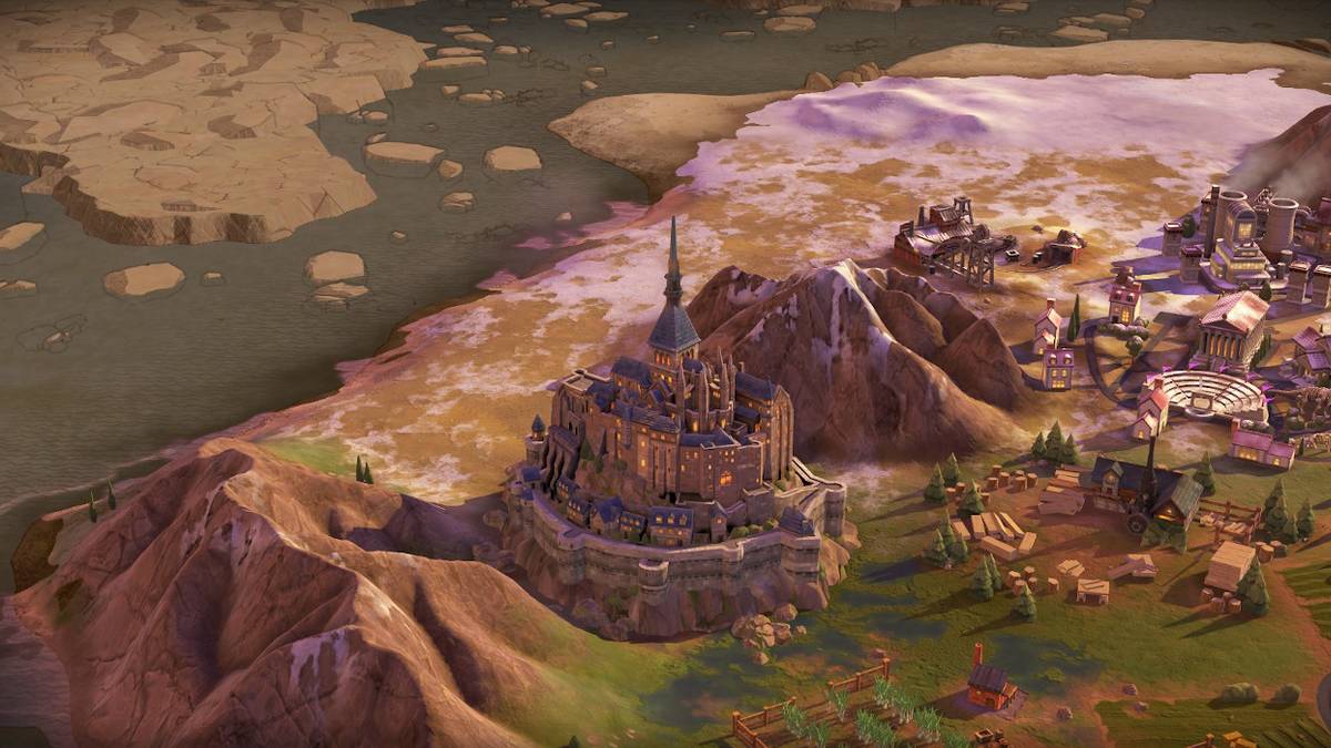 Civilization 6 Mont St. Michel Built Next To The Mountains
