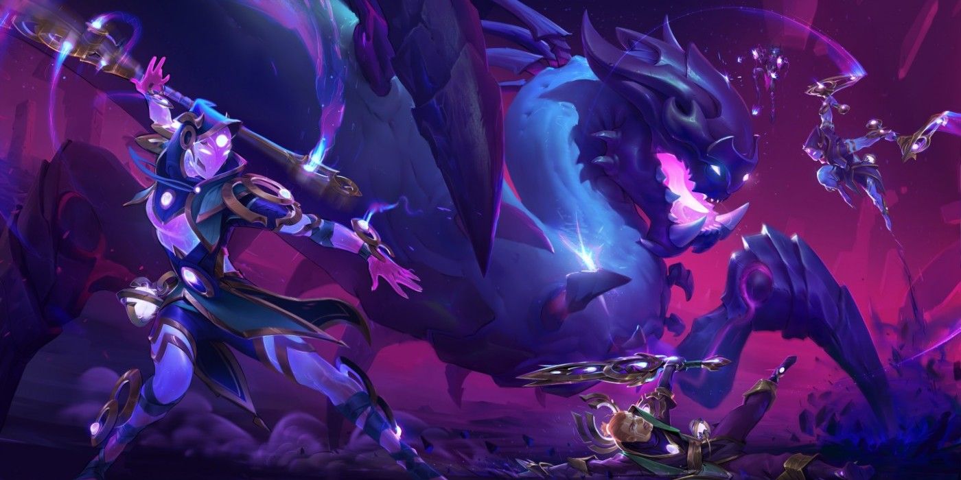 dauntless call of the void stylized artwork of purple backdrop and monster
