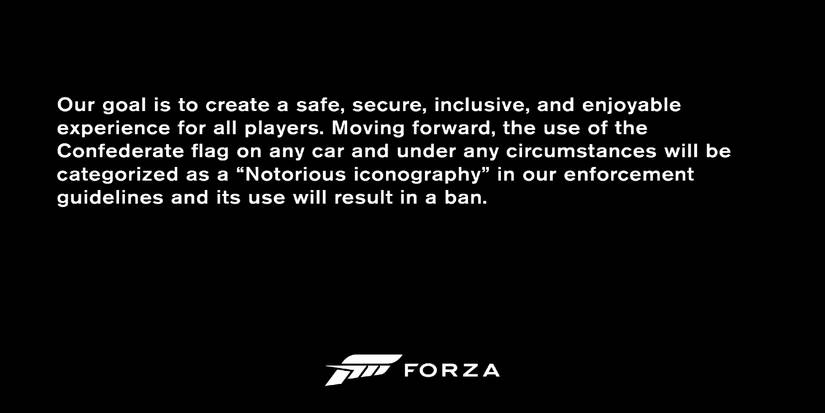 forza confederate flag ban
