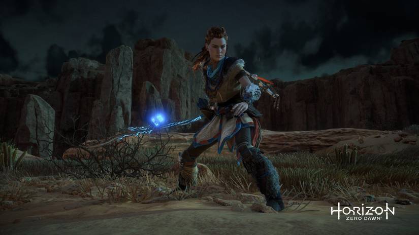 aloy spear night horizon zero dawn