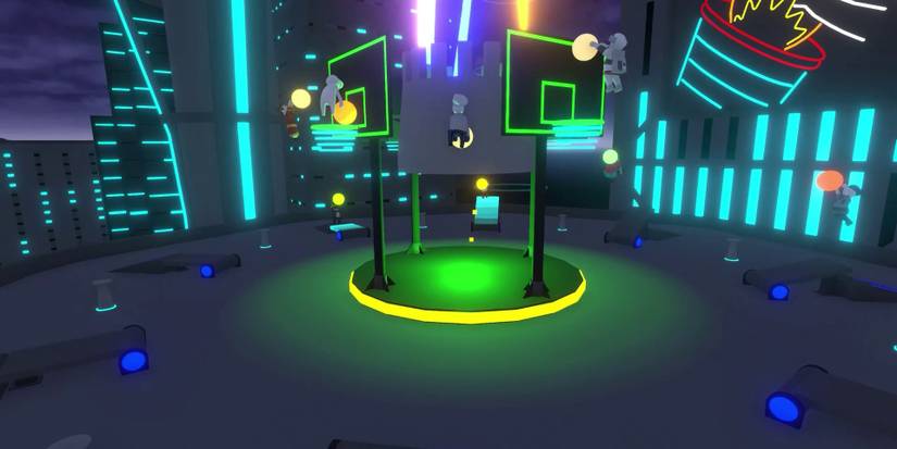 Playing basketball in the City in Human Fall Flat