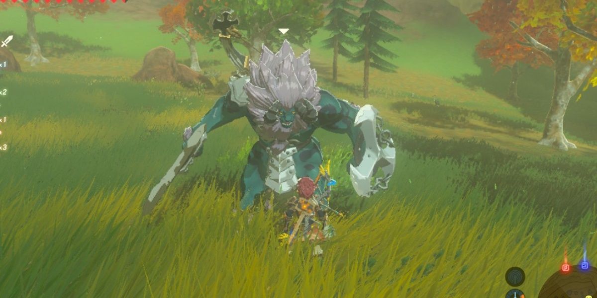 A Lynel attacking in Link in Breath of the Wild