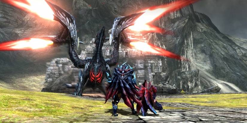 monster hunter generations ultimate valstrax giant monster battle glowing wings