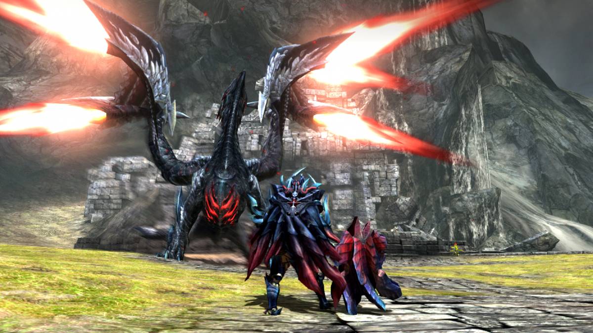 monster hunter generations ultimate valstrax giant monster battle glowing wings